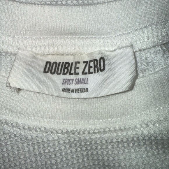 Double Zero Long Sleeve Cropped Knit Tee Size Spicy Small (DZ21F917) - Picture 9 of 9